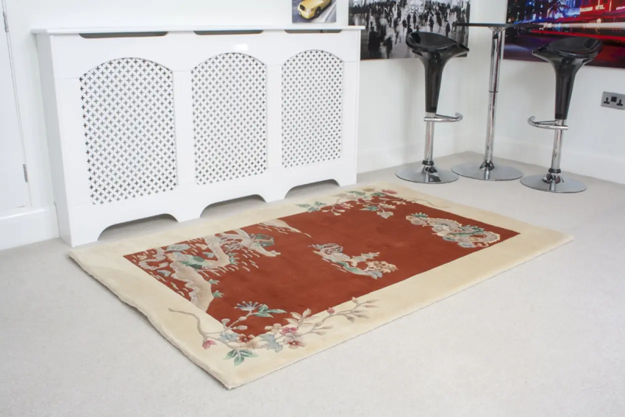 Premier Superwashed Chinese Rug - Orange - Luxury handknotted Chinese Rug