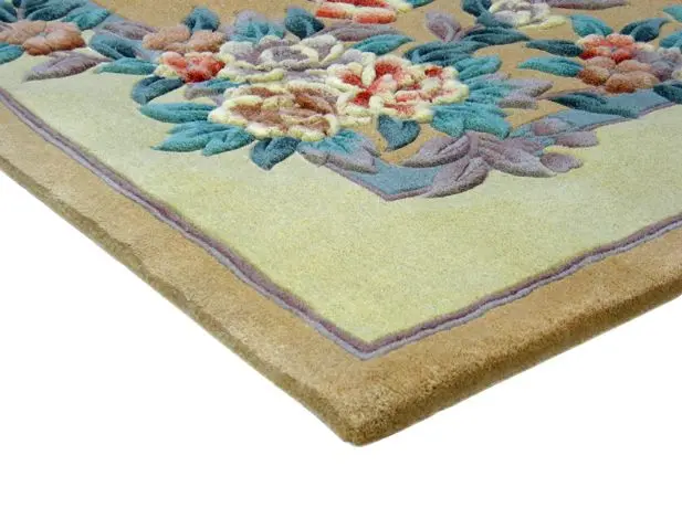 Premier Superwashed Chinese Rug - Gold - Luxury handknotted Chinese Rug PSW491