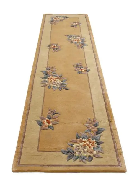 Premier Superwashed Chinese Rug - Gold - Luxury handknotted Chinese Rug PSW491
