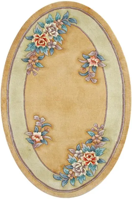 Premier Superwashed Chinese Rug - Gold - Luxury handknotted Chinese Rug PSW491