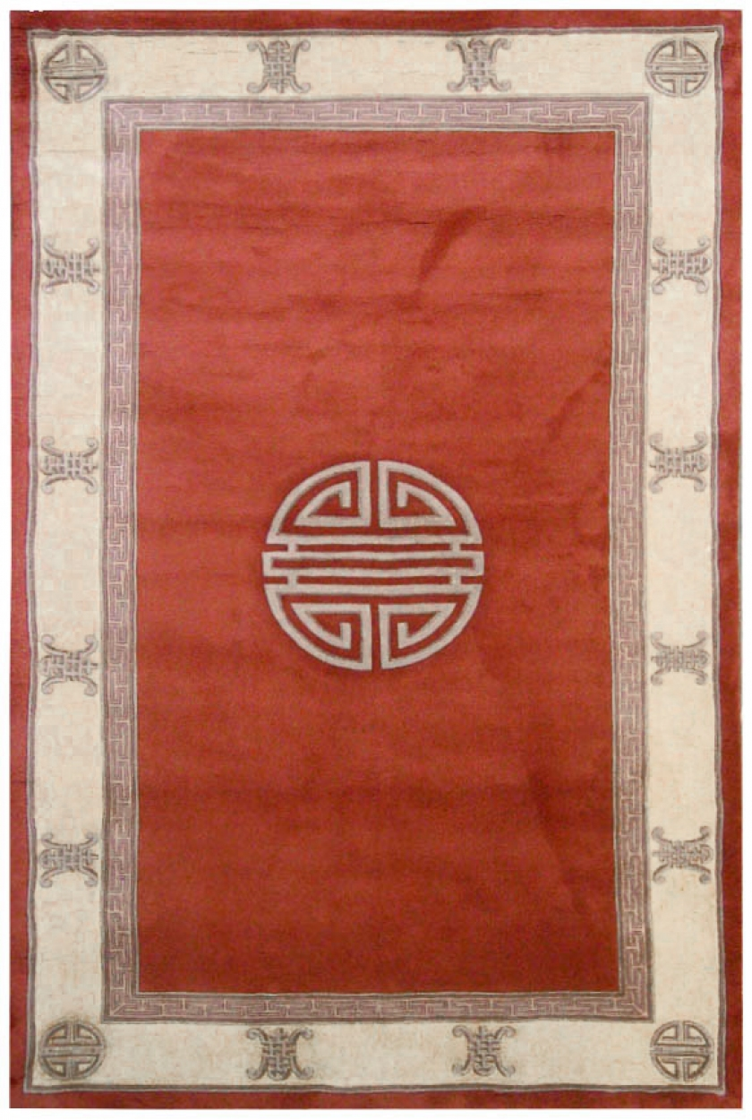 Premier Superwashed Chinese Rug - Orange - Luxury handknotted Chinese Rug PSW520