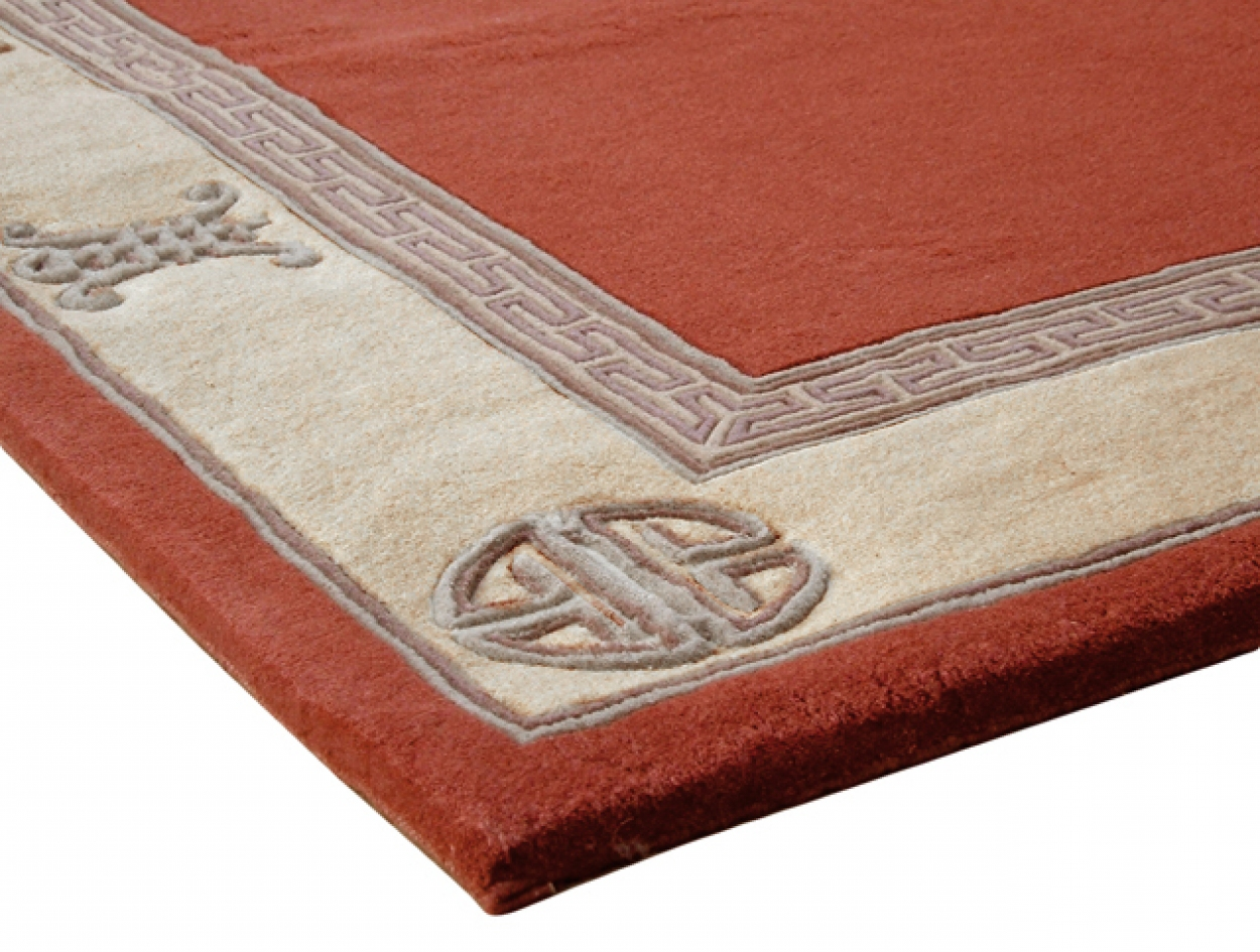 Premier Superwashed Chinese Rug - Orange - Luxury handknotted Chinese Rug PSW520