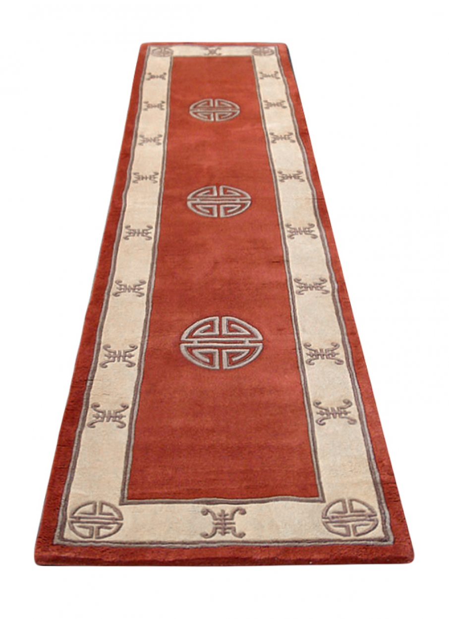 Premier Superwashed Chinese Rug - Orange - Luxury handknotted Chinese Rug PSW520