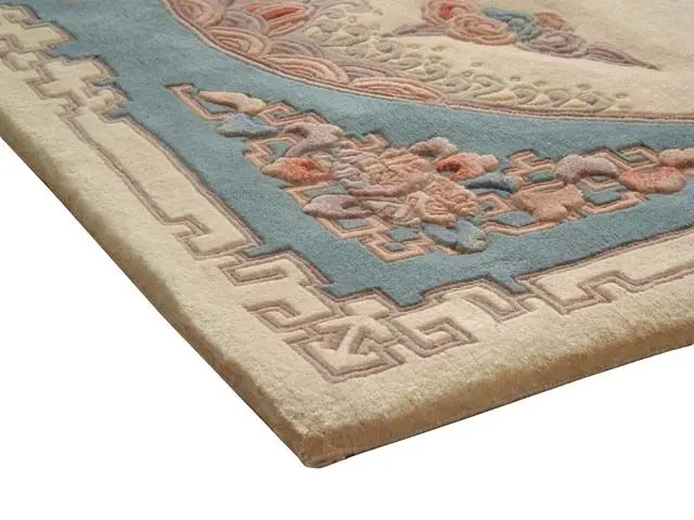Premier Superwashed Chinese Rug - Cream - Luxury handknotted Chinese Rug PSW550
