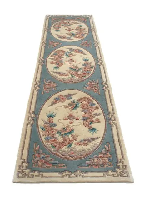 Premier Superwashed Chinese Rug - Cream - Luxury handknotted Chinese Rug PSW550