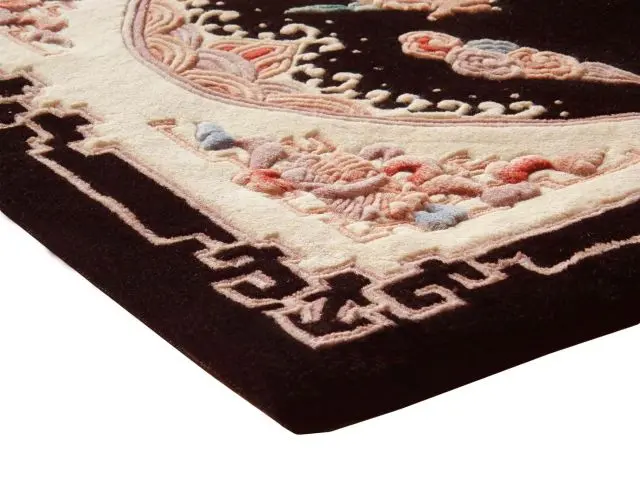 Premier Superwashed Chinese Rug - Black - Luxury handknotted Chinese Rug PSW551