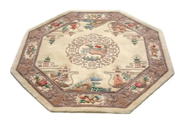 Premier Superwashed Chinese Rug - Cream - Luxury handknotted Chinese Rug PSW560