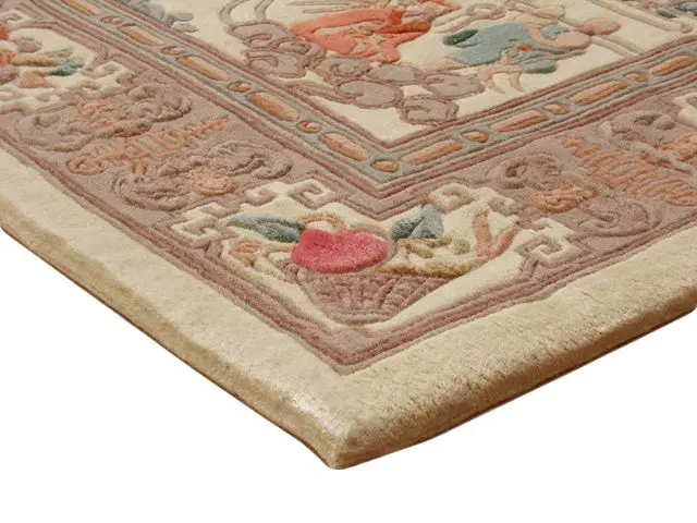 Premier Superwashed Chinese Rug - Cream - Luxury handknotted Chinese Rug PSW560