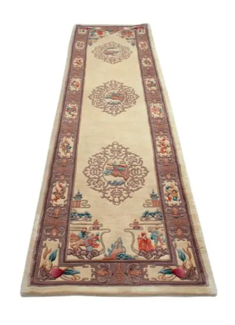 Premier Superwashed Chinese Rug - Cream - Luxury handknotted Chinese Rug PSW560