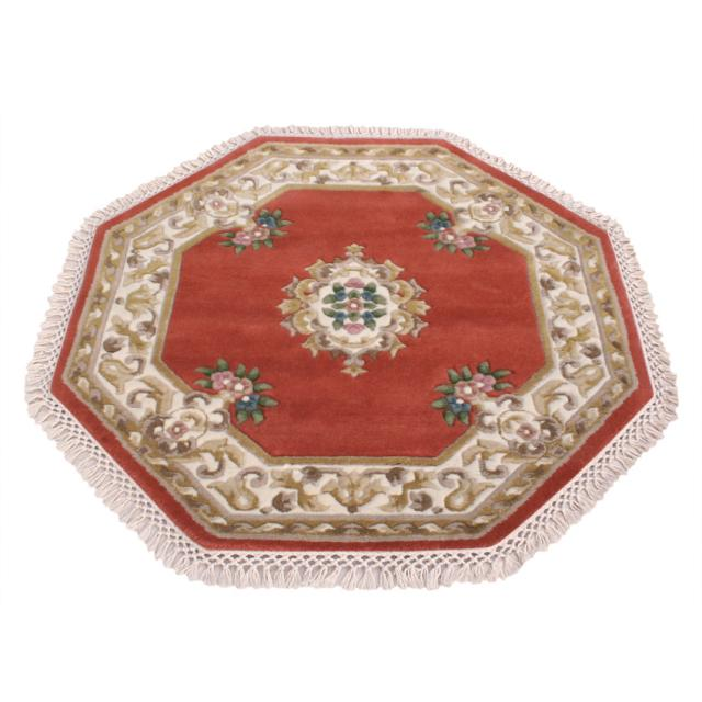 Super Rajbik rug - Orange - Handknotted Indian Aubusson design rug RAJ012