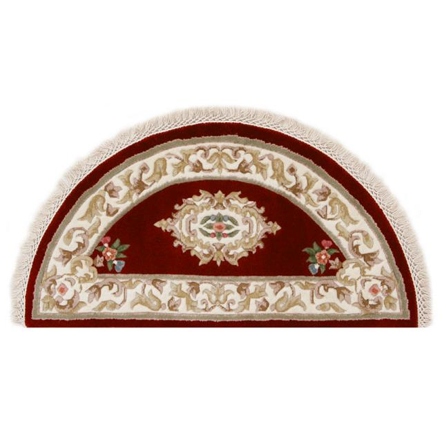 Super Rajbik rug - Red & Cream - Handknotted Indian Aubusson design rug RAJ016