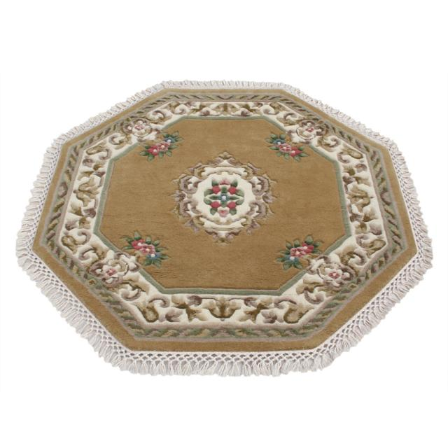 Super Rajbik rug - Gold - Handknotted Indian Aubusson design rug RAJ021