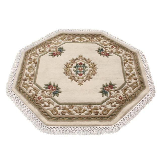 Super Rajbik rug - Cream - Handknotted Indian Aubusson design rug RAJ023