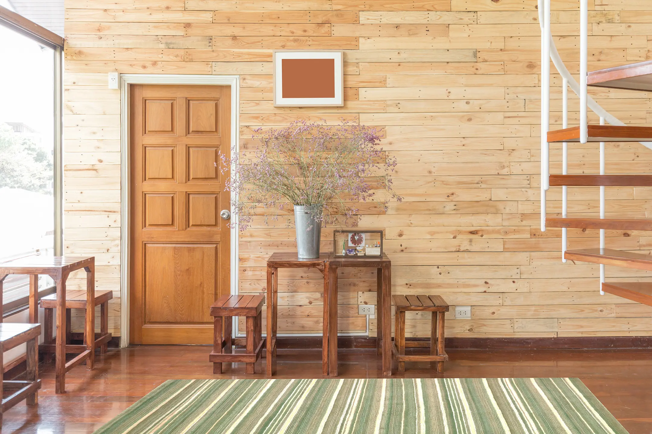 Modern Striped Rug - Indian Rug with Striped Design ECE006