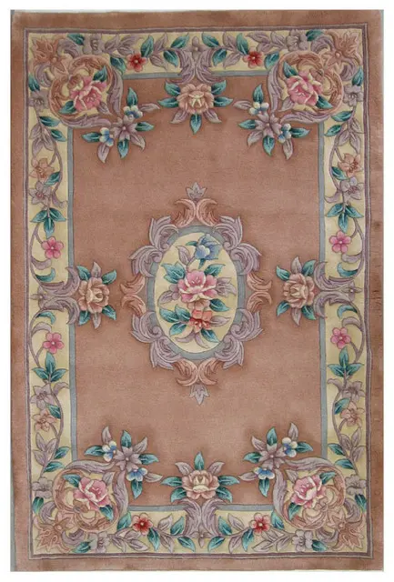 Premier Superwashed Chinese Rug - Beige - Luxury handknotted Chinese Rug D.111