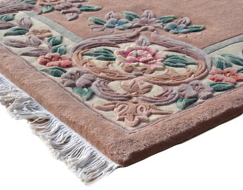 Premier Superwashed Chinese Rug - Beige - Luxury handknotted Chinese Rug D.111