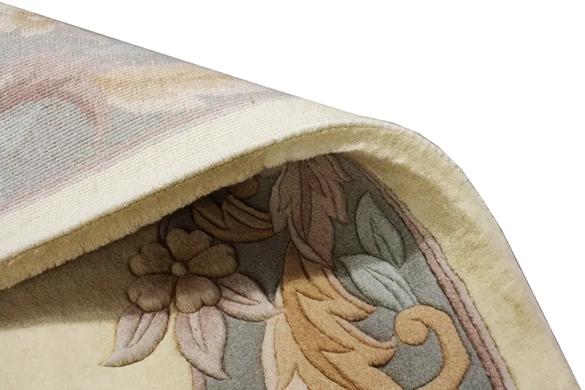 Premier Superwashed Chinese Rug - Cream - Luxury handknotted Chinese Rug D.108