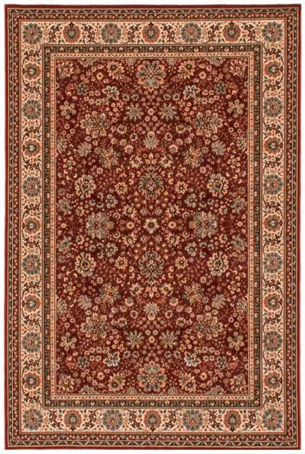 Kashmir woven rug - Red - Machine woven rug with Traditional design