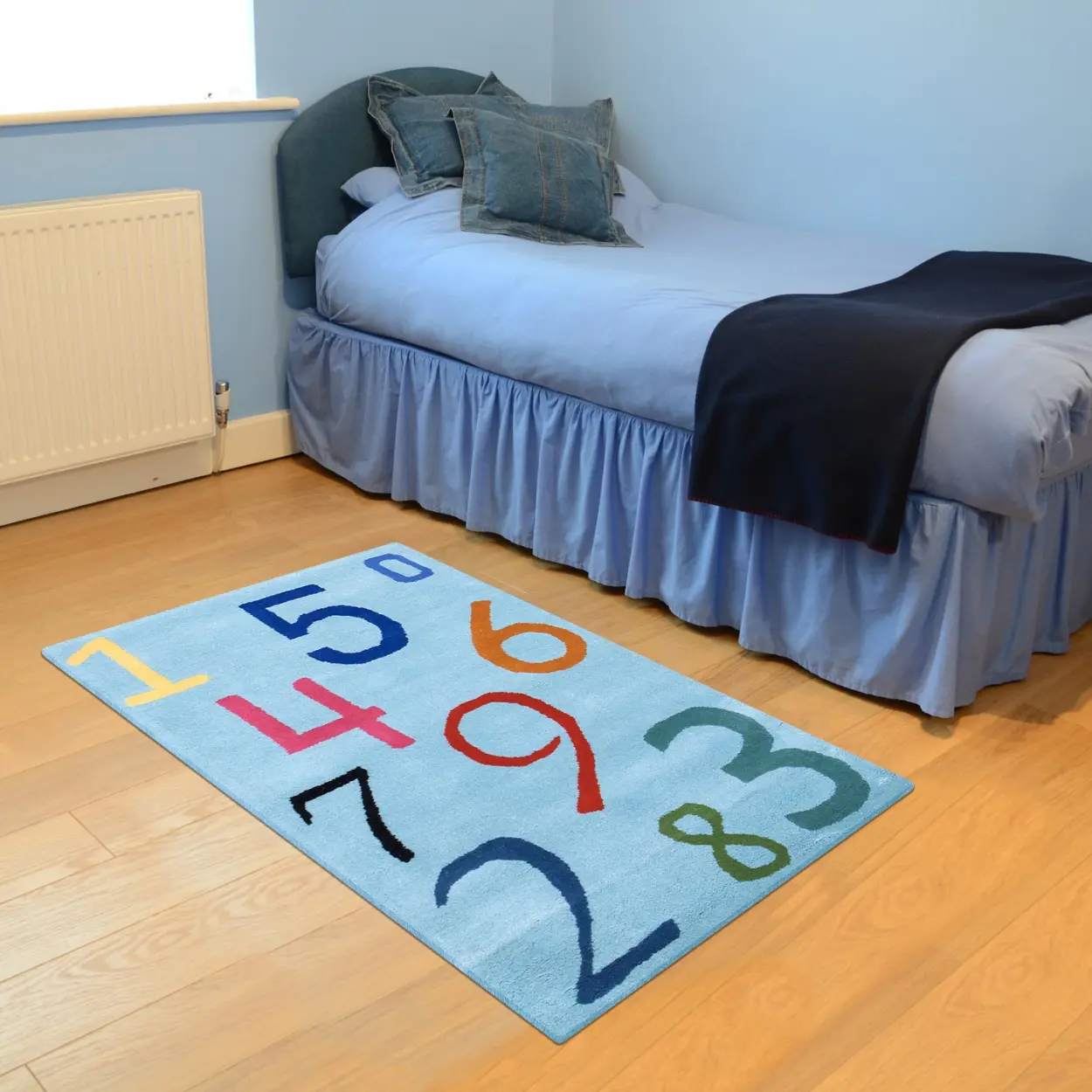Kids Rug L.Blue Numbers LKI004