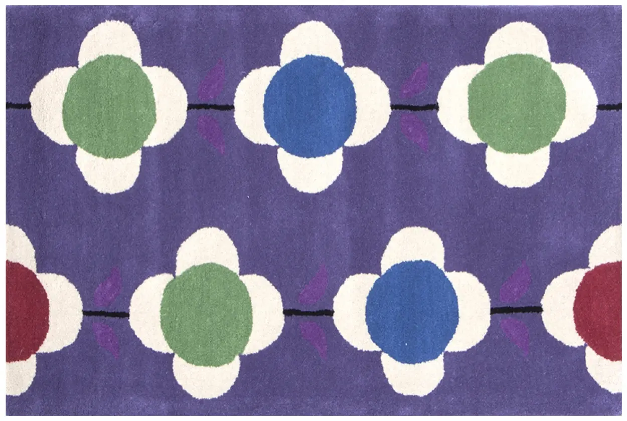 Kids Rug Purple Flowers LKI012
