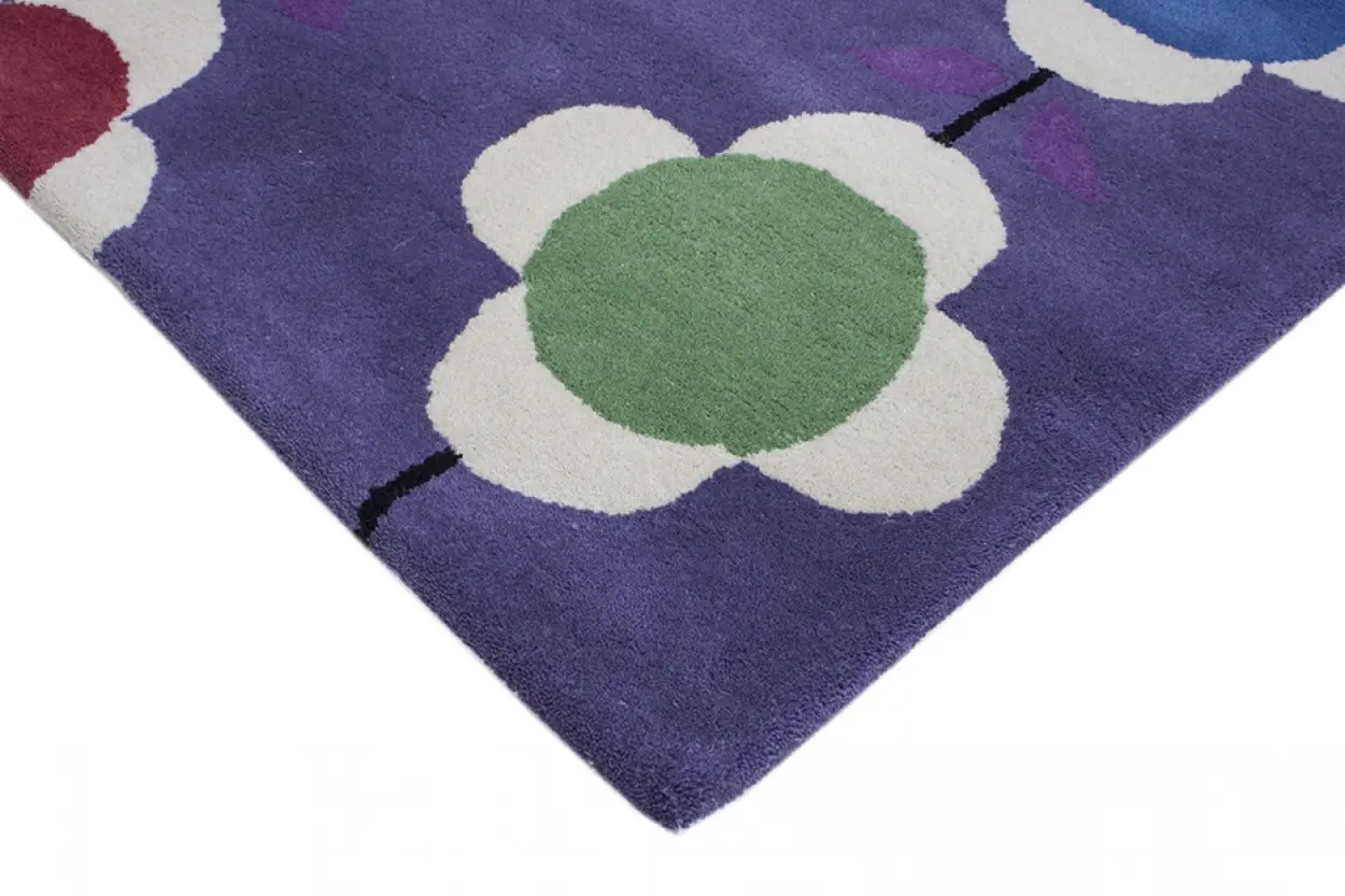 Kids Rug Purple Flowers LKI012