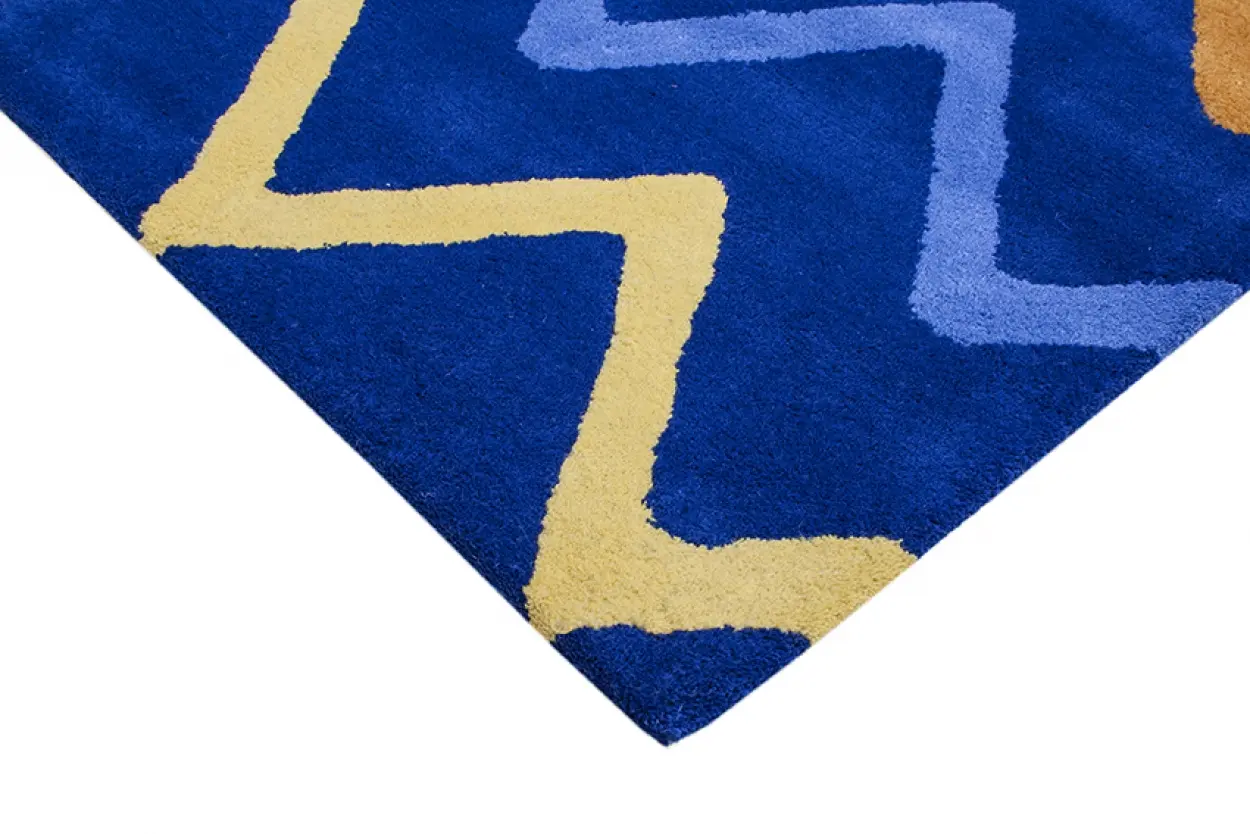 Kids Rug Blue ZigZag LKI003