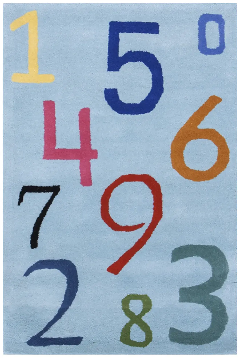 Kids Rug L.Blue Numbers LKI004