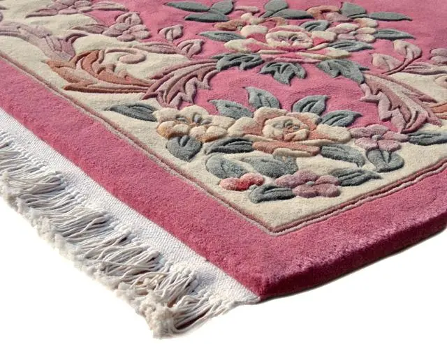 Premier Superwashed Chinese Rug - Pink - Luxury handknotted Chinese Rug PSW105