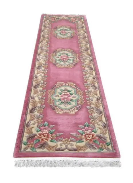 Premier Superwashed Chinese Rug - Pink - Luxury handknotted Chinese Rug PSW105