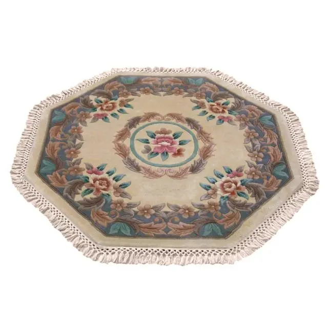 Premier Superwashed Chinese Rug - Cream - Luxury handknotted Chinese Rug D.108