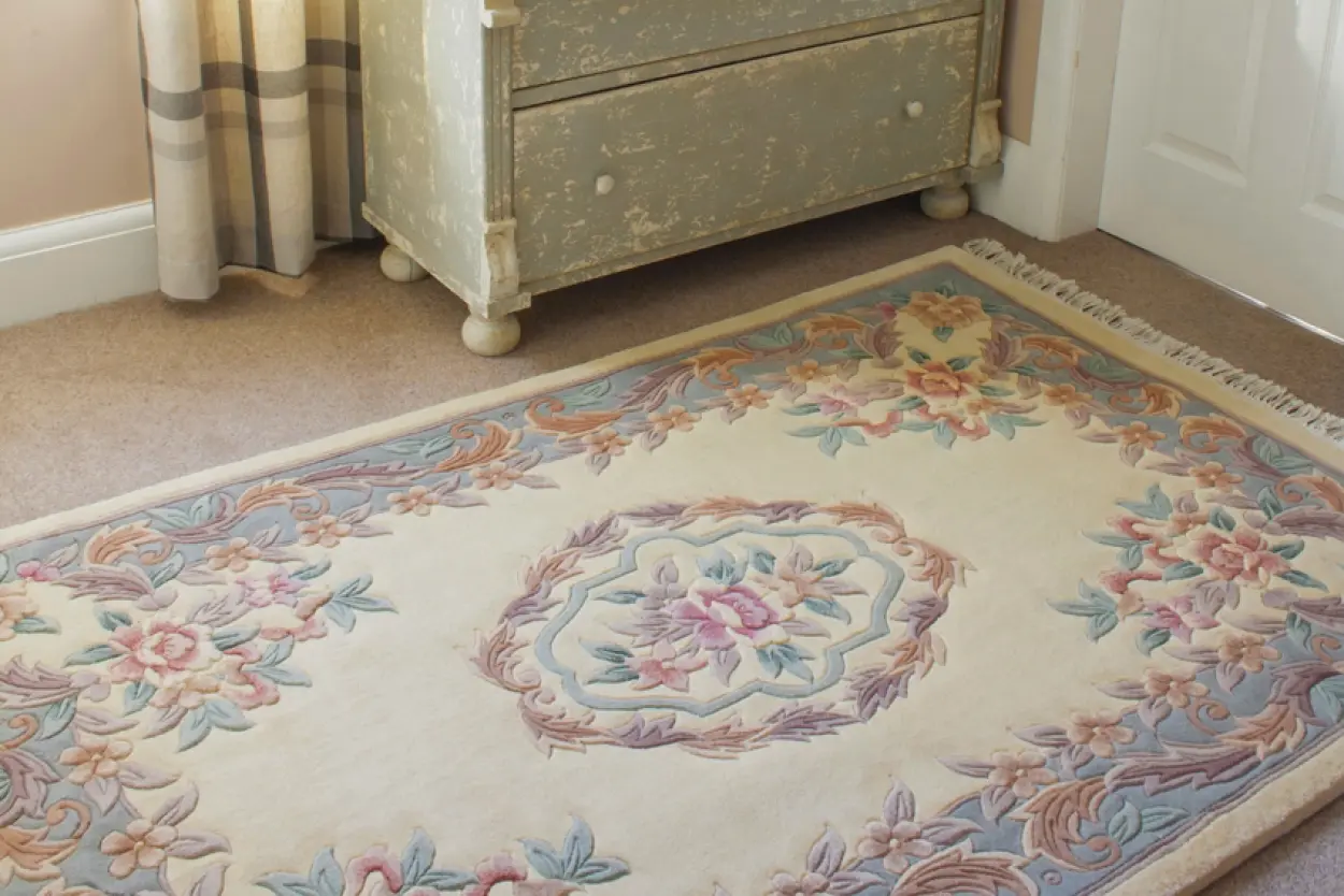 Premier Superwashed Chinese Rug - Cream - Luxury handknotted Chinese Rug D.108