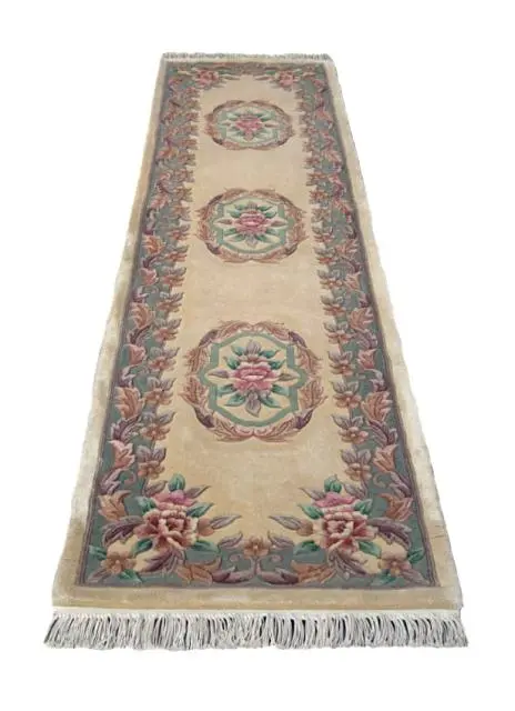 Premier Superwashed Chinese Rug - Cream - Luxury handknotted Chinese Rug D.108
