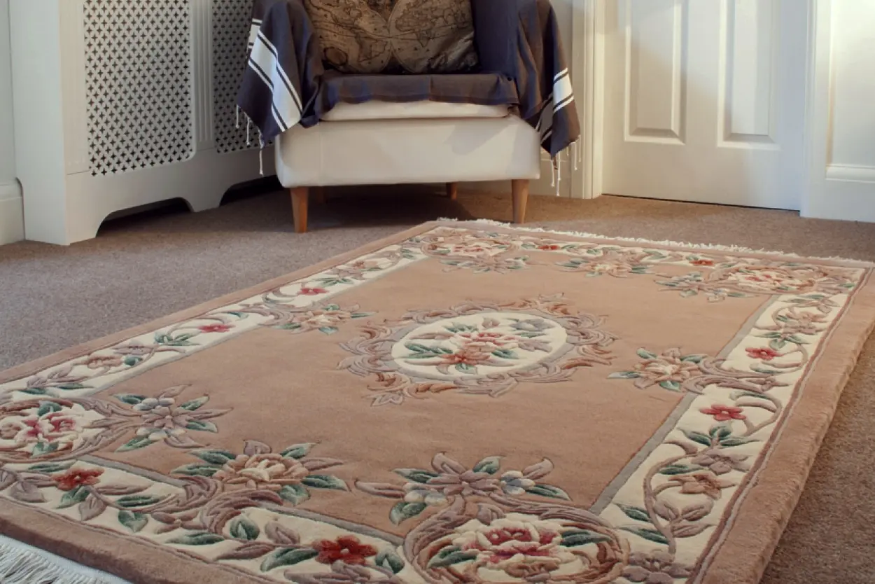 Premier Superwashed Chinese Rug - Beige - Luxury handknotted Chinese Rug D.111