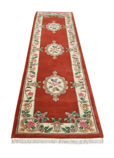 Premier Superwashed Chinese Rug - Orange - Luxury handknotted Chinese Rug PSW113