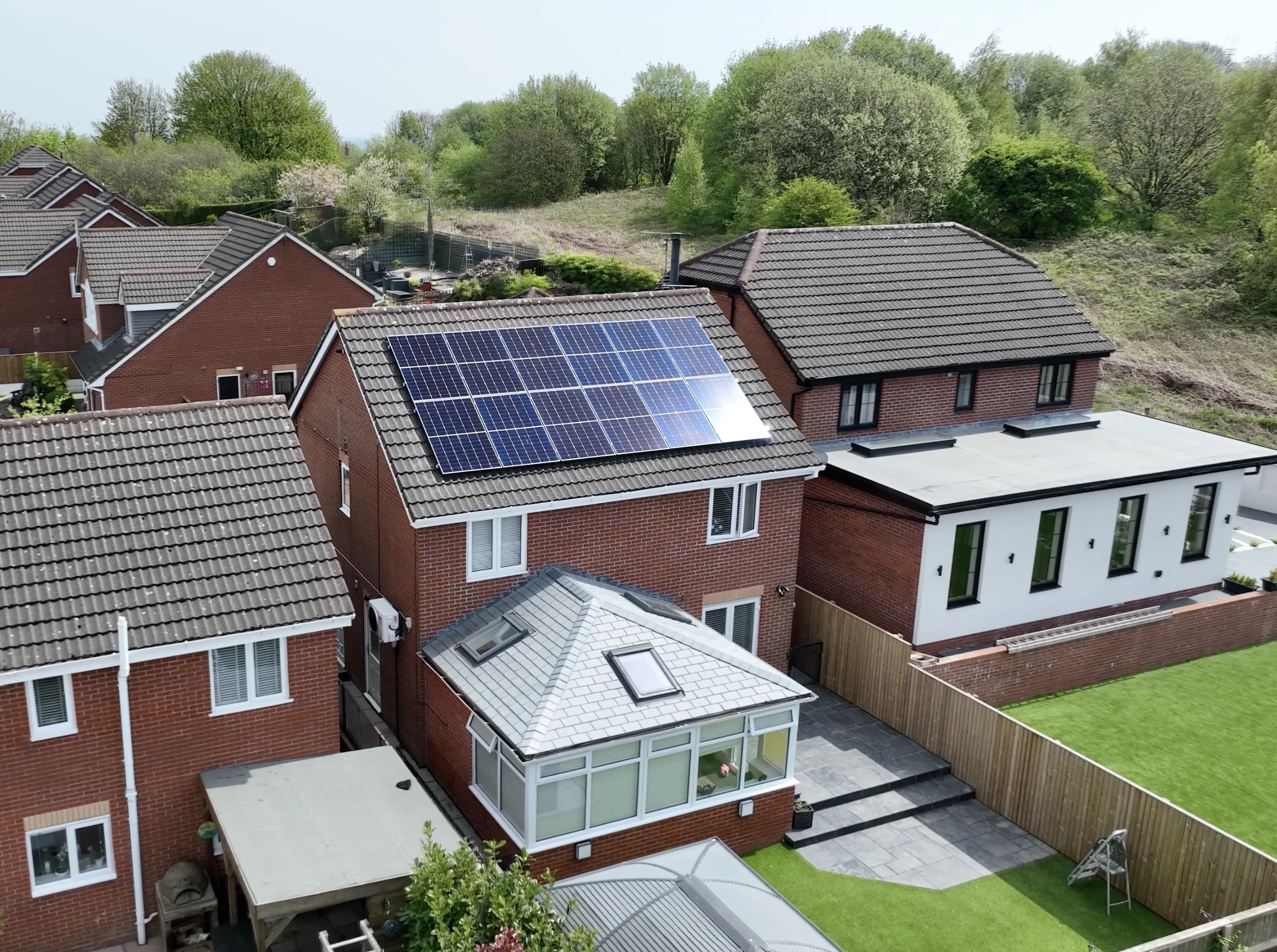 Solar panels on house