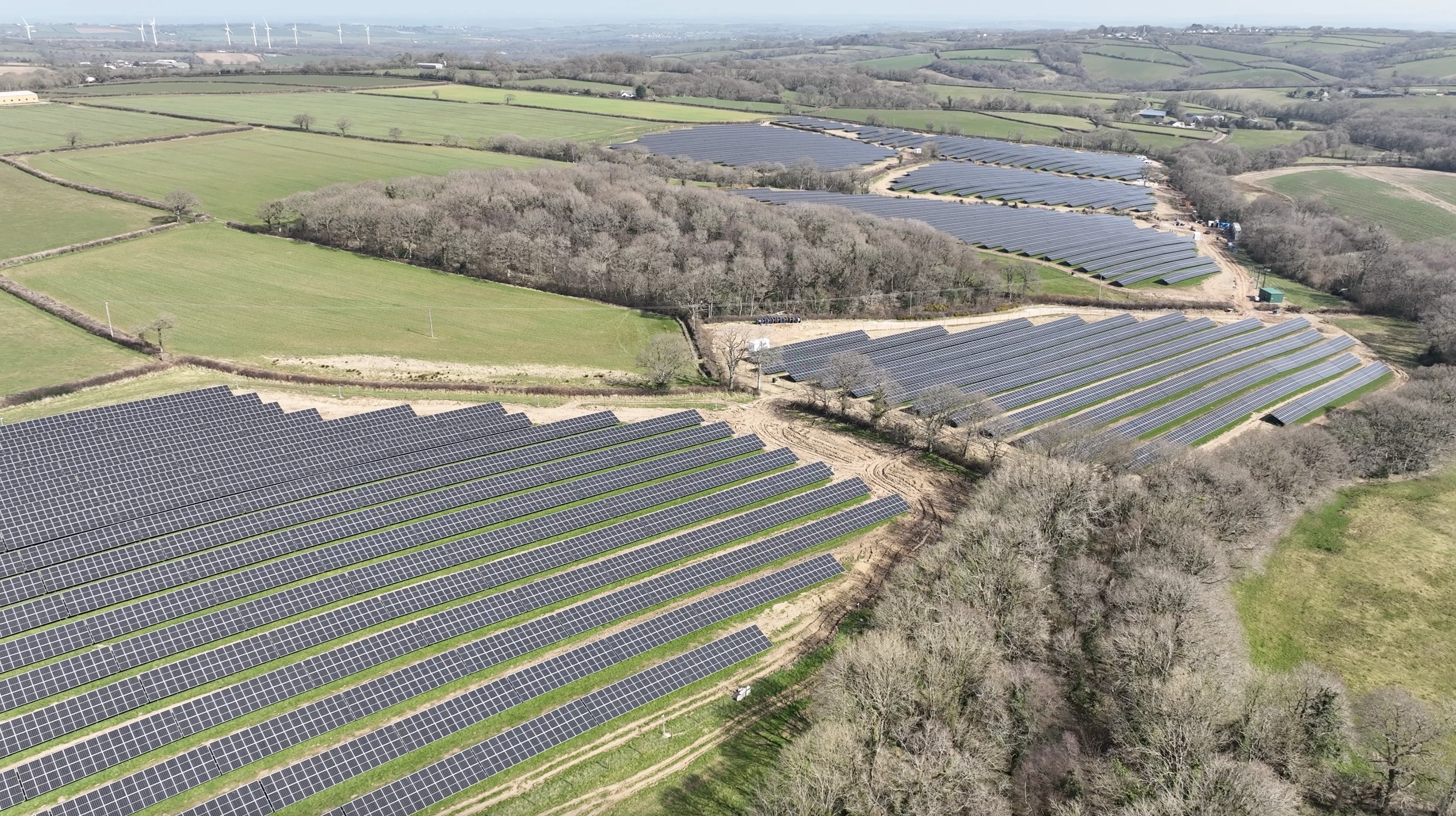 Solar panels in a field