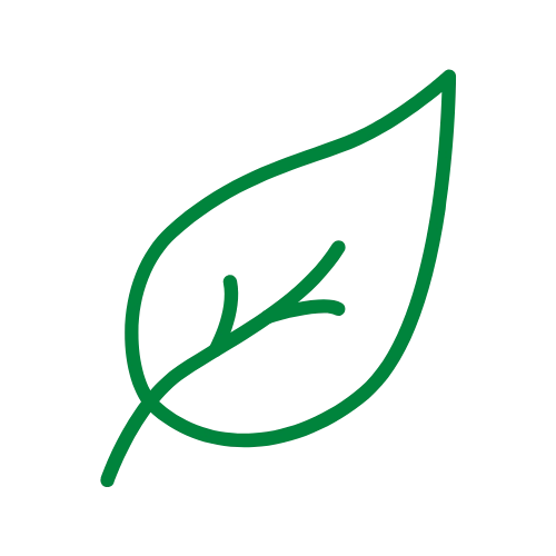 Leaf icon representing eco-friendly solar energy and sustainable renewable power