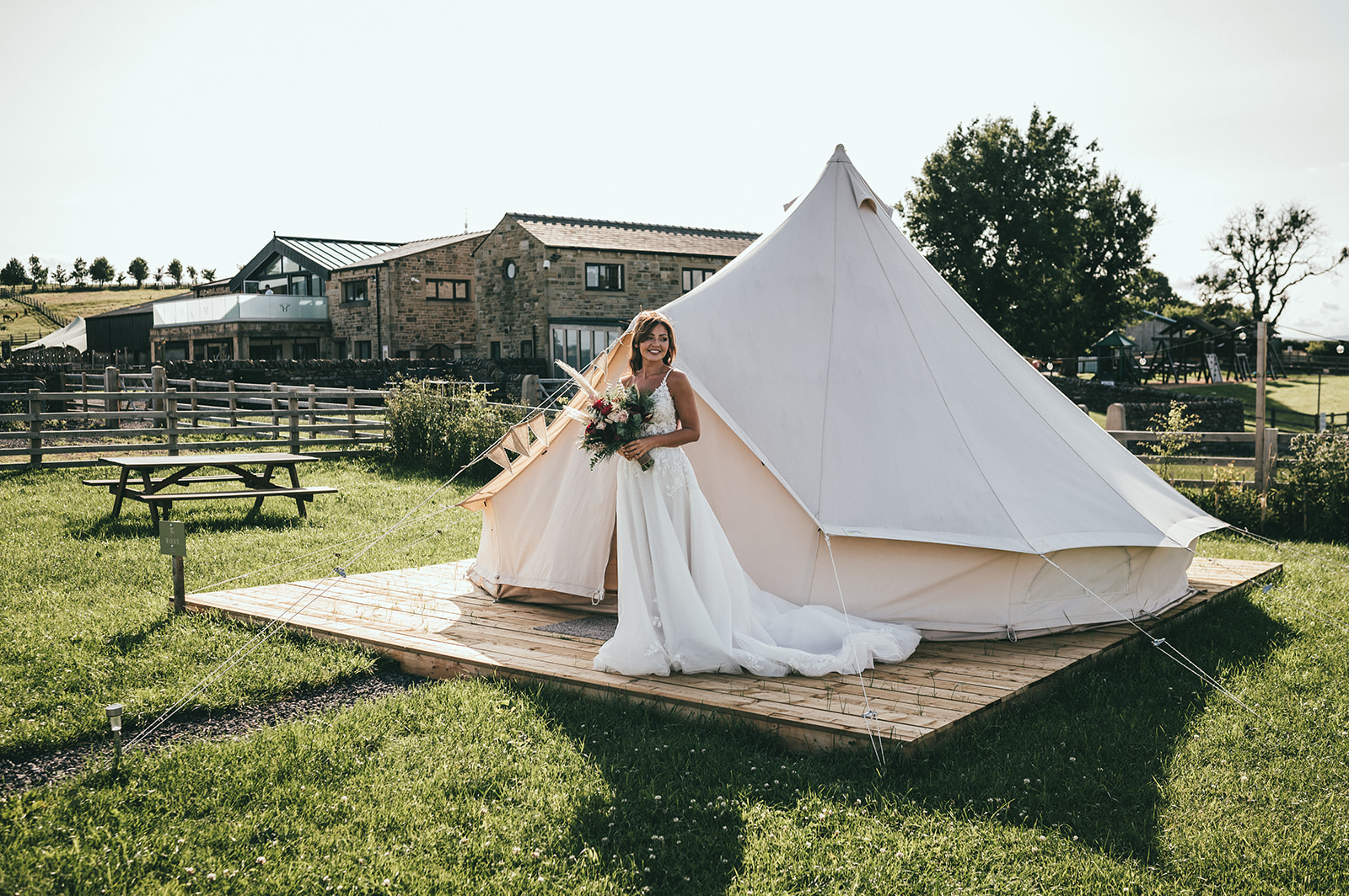 Bell tent and bride